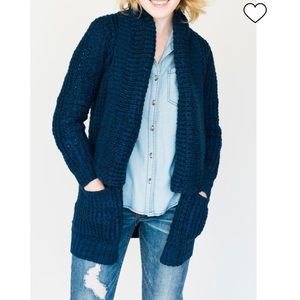 Colbalt Zipper Cardigan
